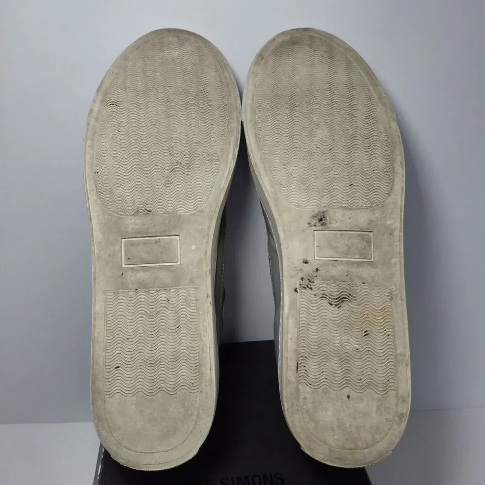 Raf Simons Leather Low-Top Designer Light Gray Sneakers Men's Size 11 - EU 44